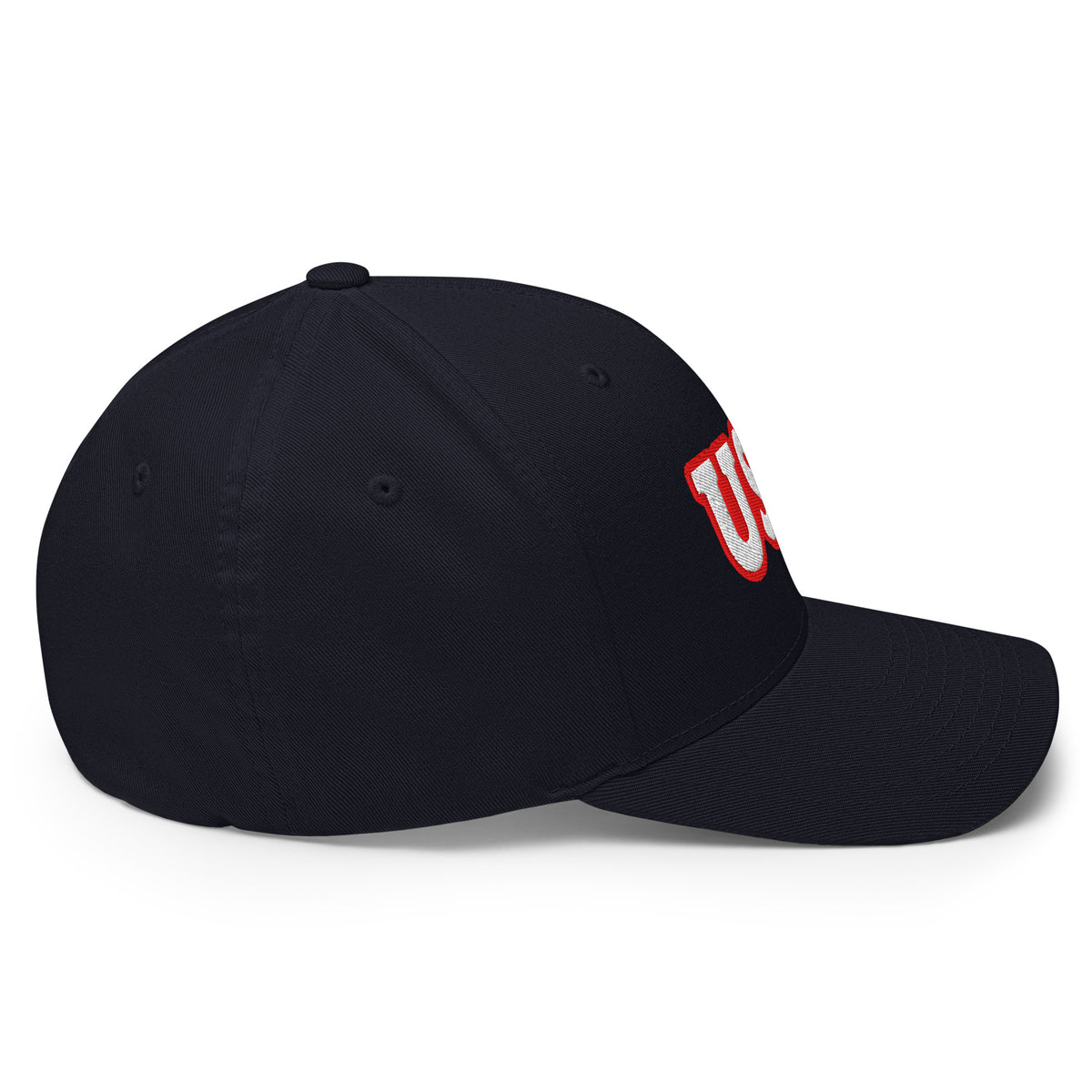 USA Puff Star A Varsity Premium Embroidered Flexfit Cap in Navy right side | True American