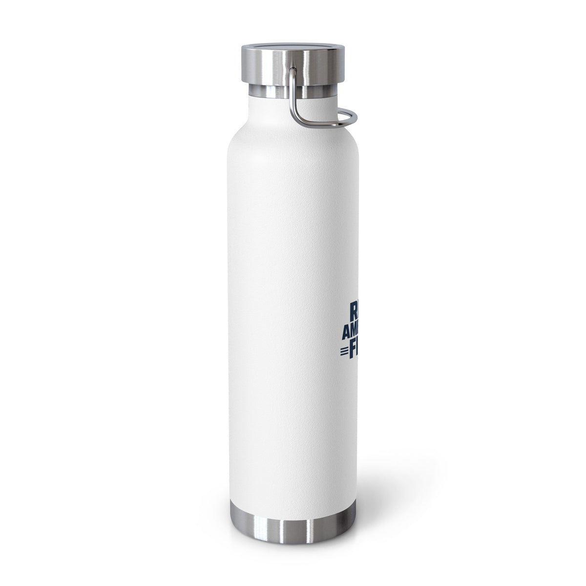 Real American First 22oz Insulated Water Bottle White left side | True American