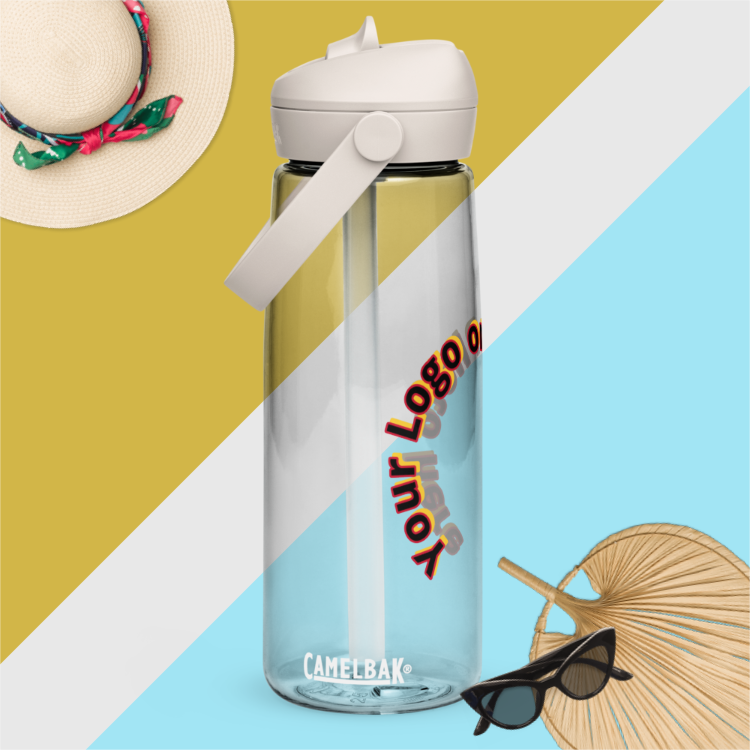 Custom Flip straw water bottle with your logo or photo