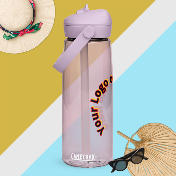 Custom Flip straw water bottle with your logo or photo