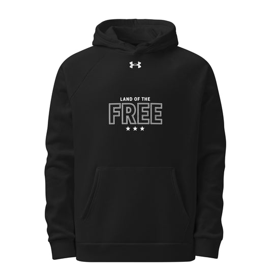 Land of the Free UA Hoodie, Black, front view