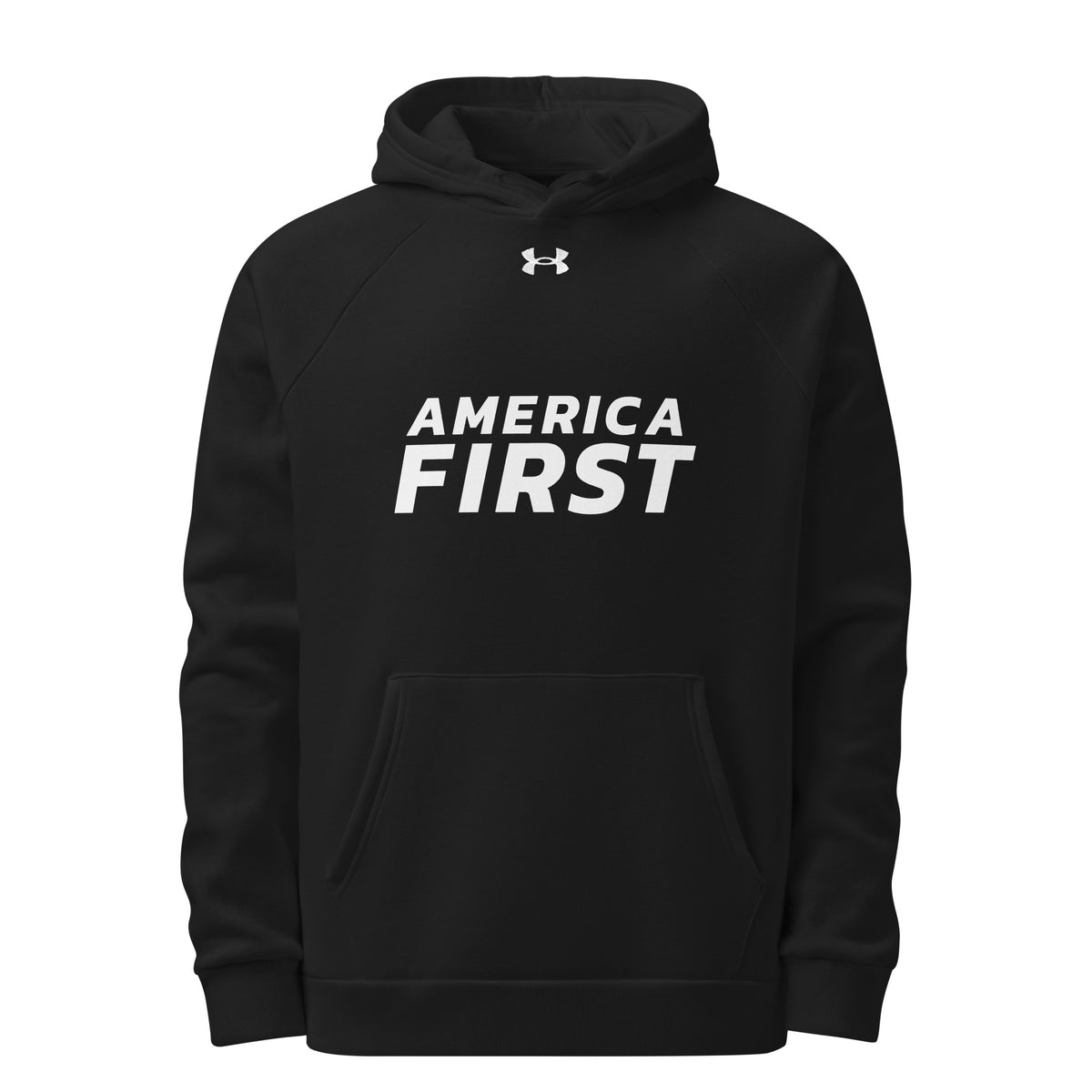 America First Italic UA Hoodie Black front | True American