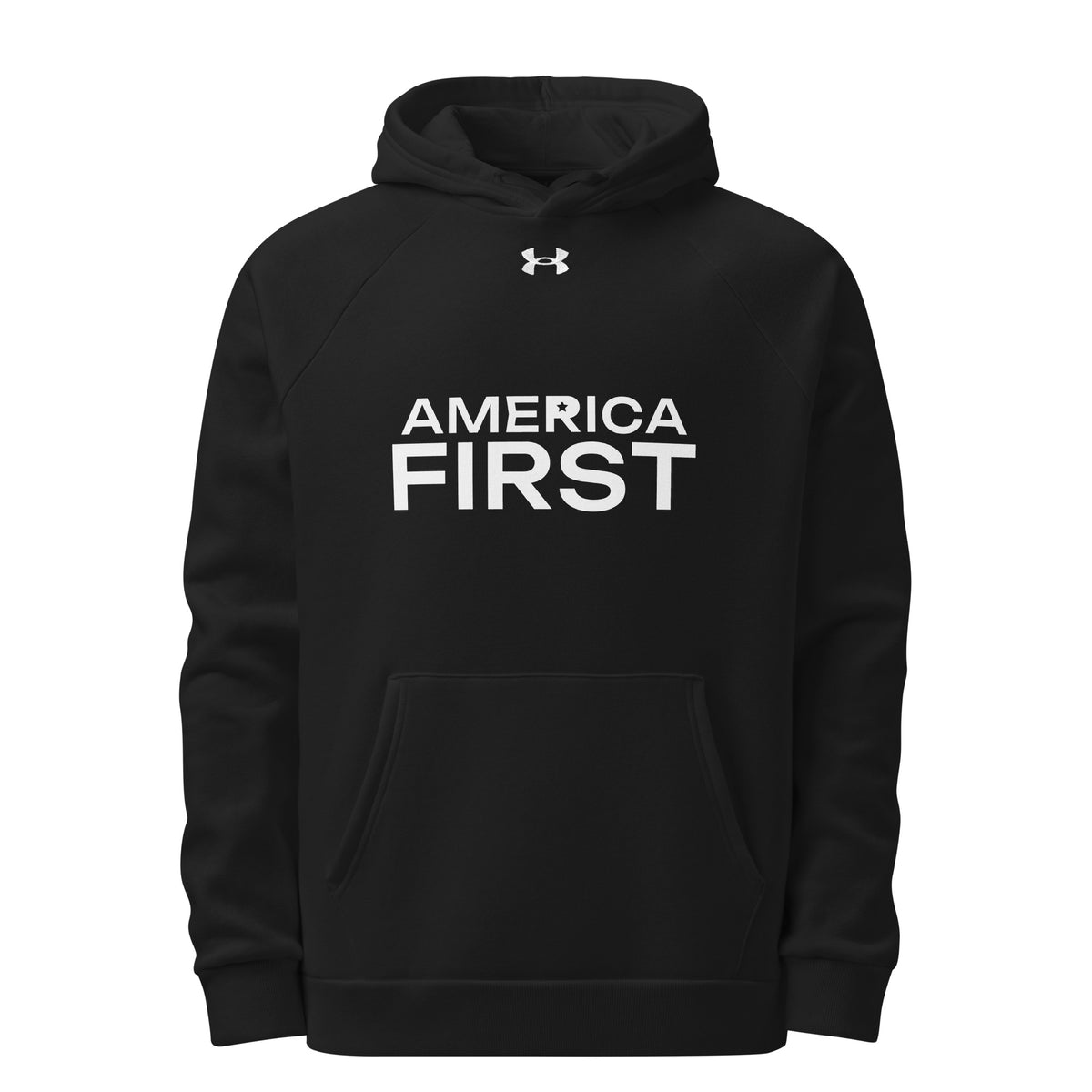America First Star UA Hoodie Black front | True American