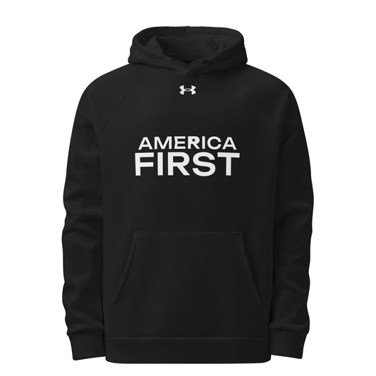 America First Star UA Hoodie Black front | True American