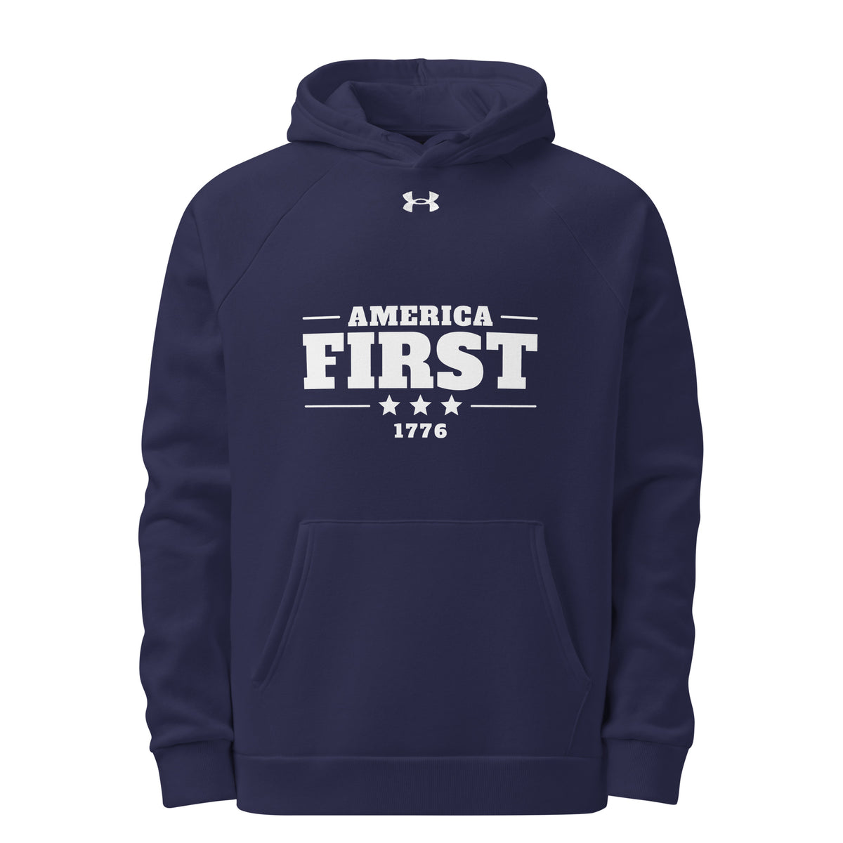 America First 1776 UA Hoodie Navy front | True American