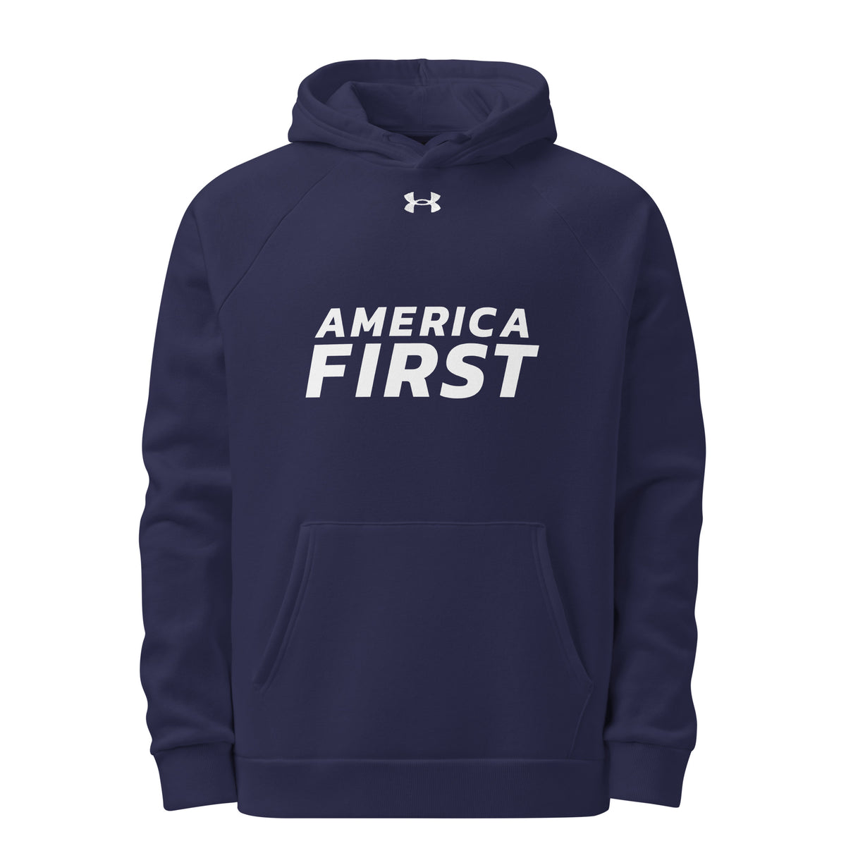 America First Italic UA Hoodie Navy front | True American