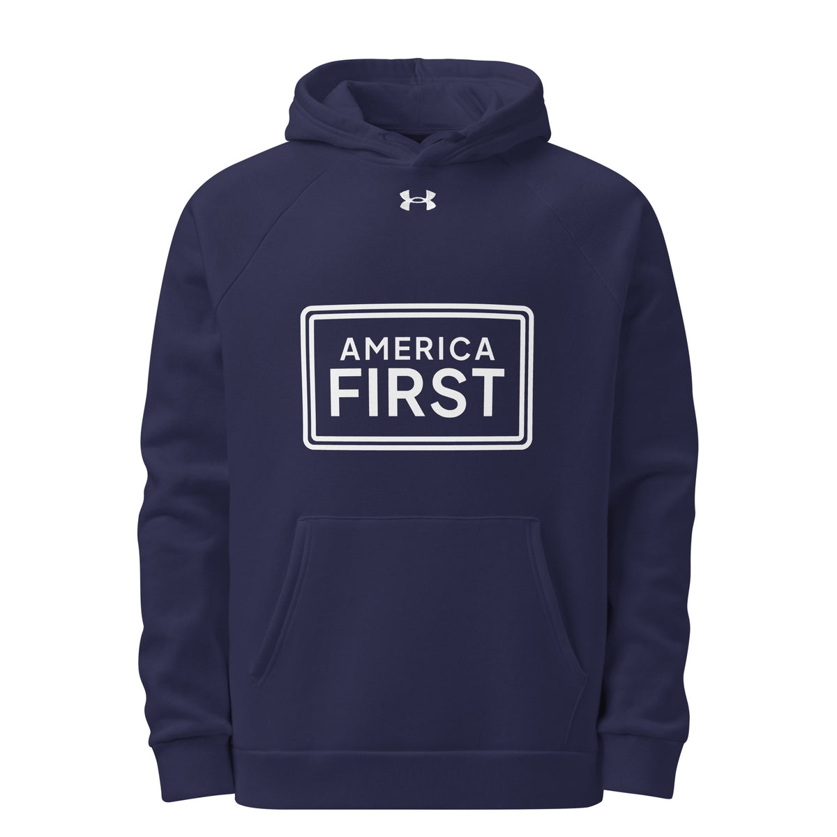 America First Framed UA Hoodie Navy front | True American