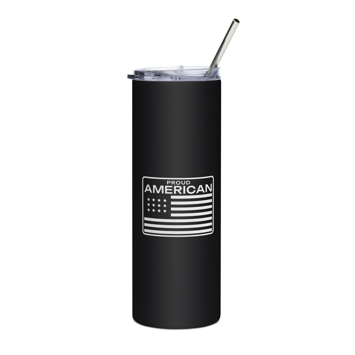 Proud American Flag Patch Tumbler front | True American