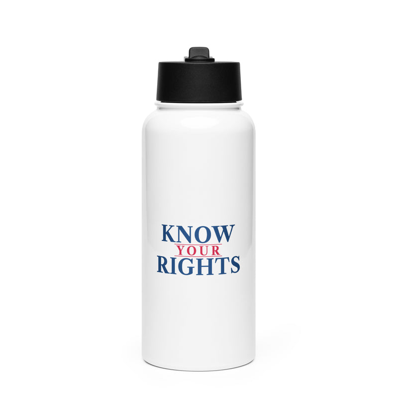 Know Your Rights 32oz Water Bottle White front | True American