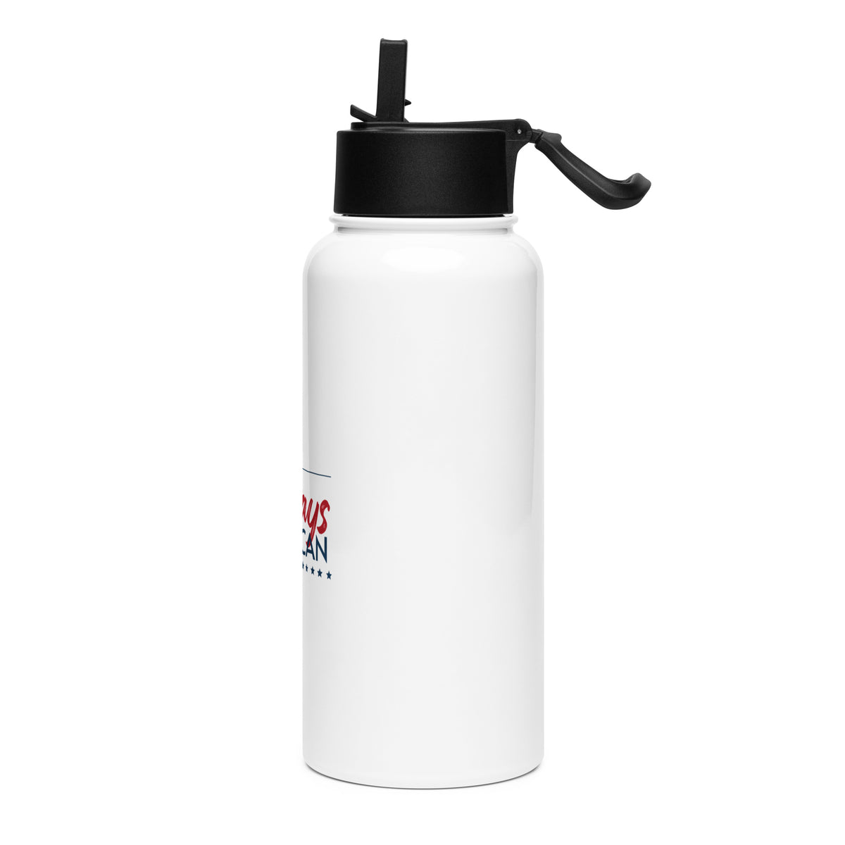 Always American 32oz Water Bottle White left side | True American