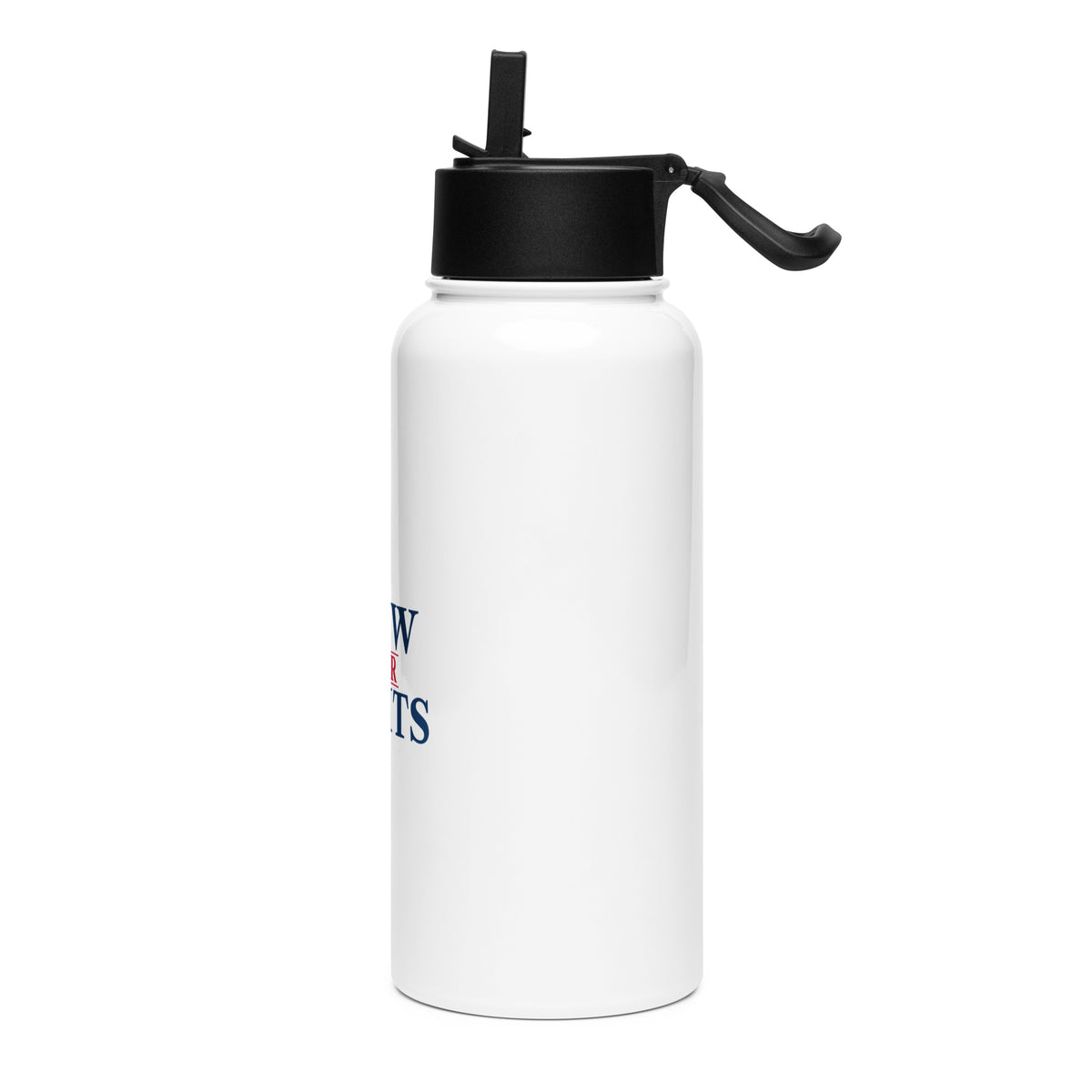 Know Your Rights 32oz Water Bottle White left side | True American