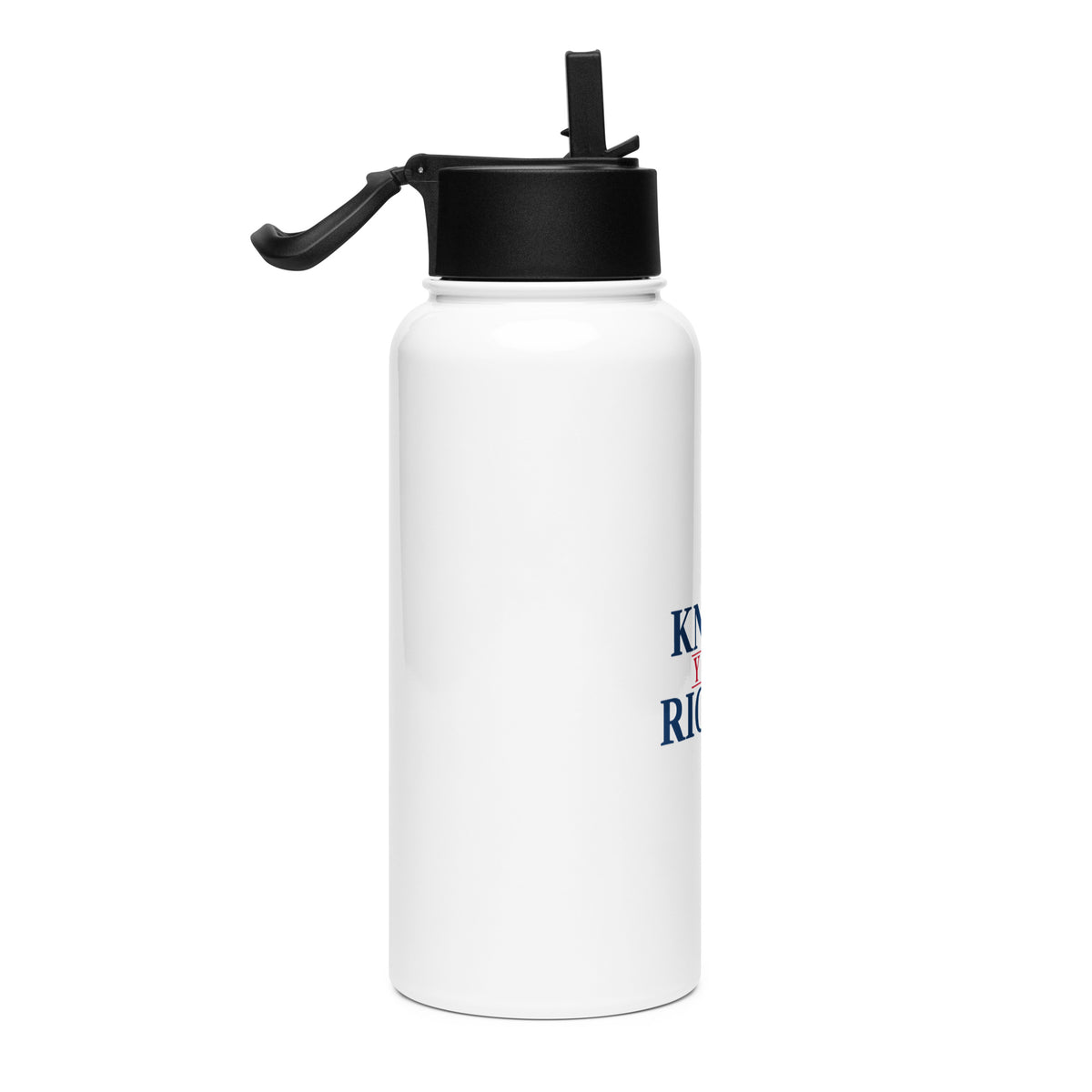 Know Your Rights 32oz Water Bottle White right side | True American