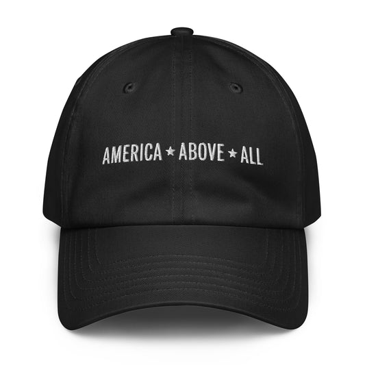 America Above All Baseball Cap, UA Dad Hat, Black, front view