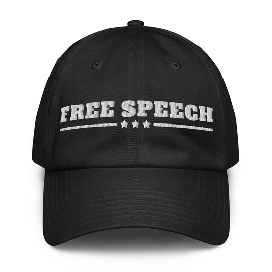 Free Speech UA Dad Hat Black front | True American