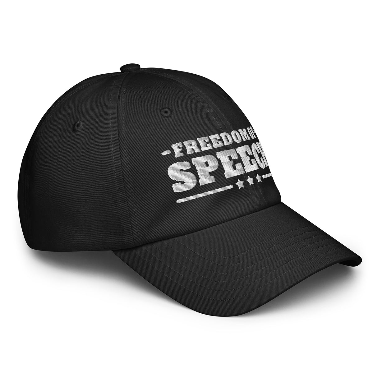 Freedom of Speech UA Dad Hat Black right front | True American