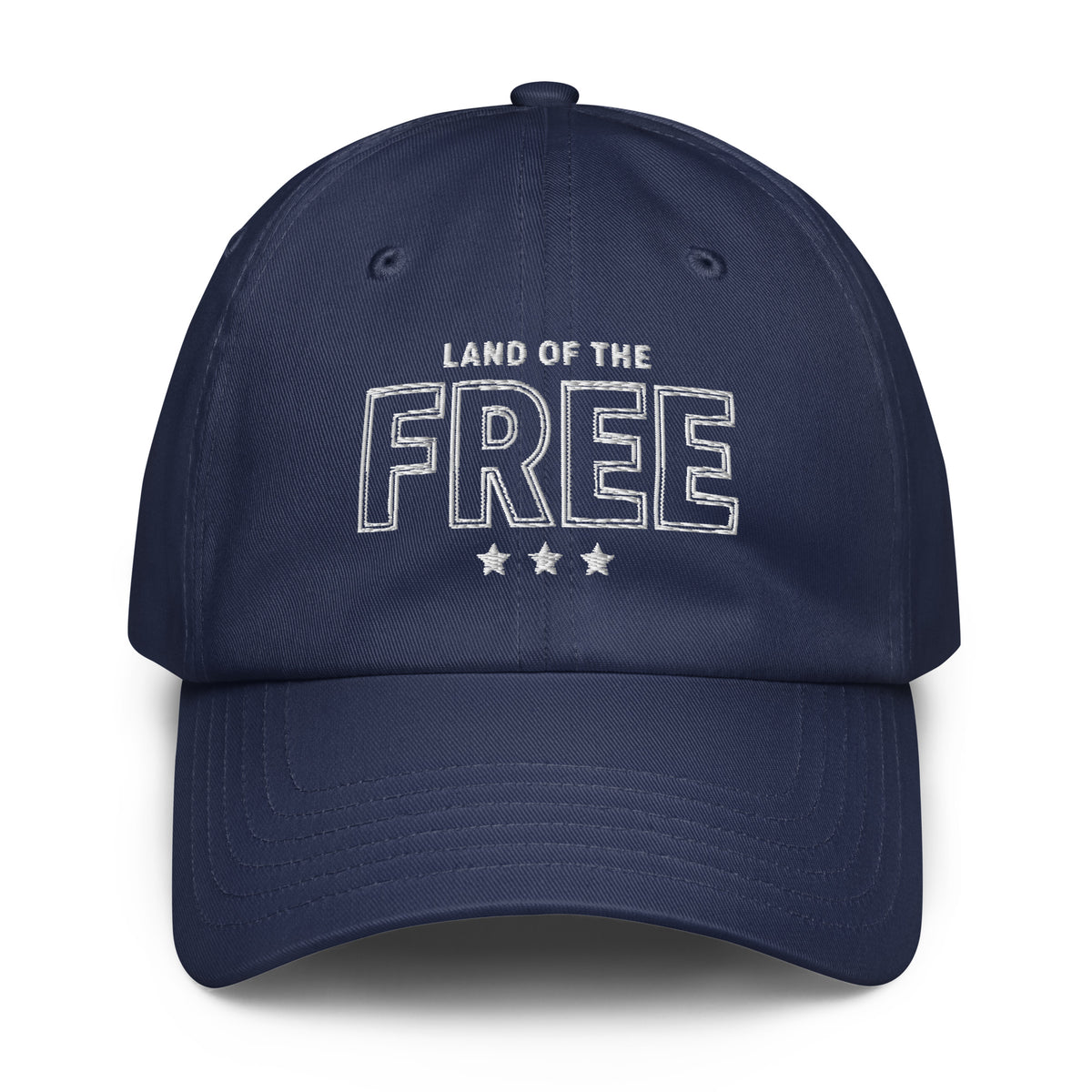 Land of the Free Baseball Cap, Patriotic UA Dad Hat, Navy, front view