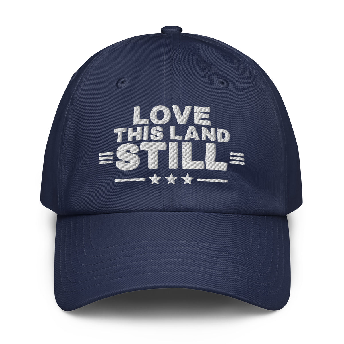 Love This Land Still UA Dad Hat Navy front | True American
