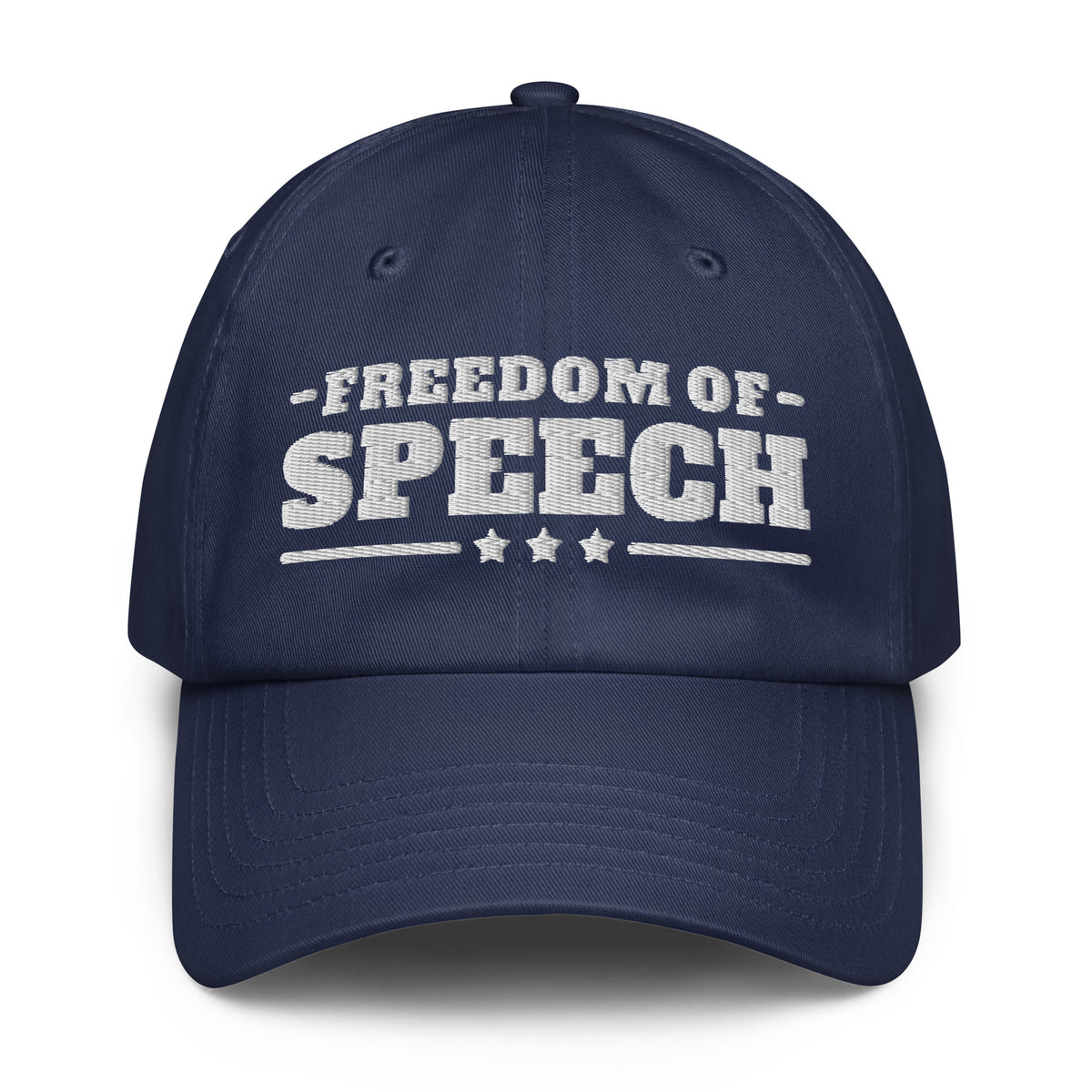 Freedom of Speech UA Dad Hat Navy front | True American