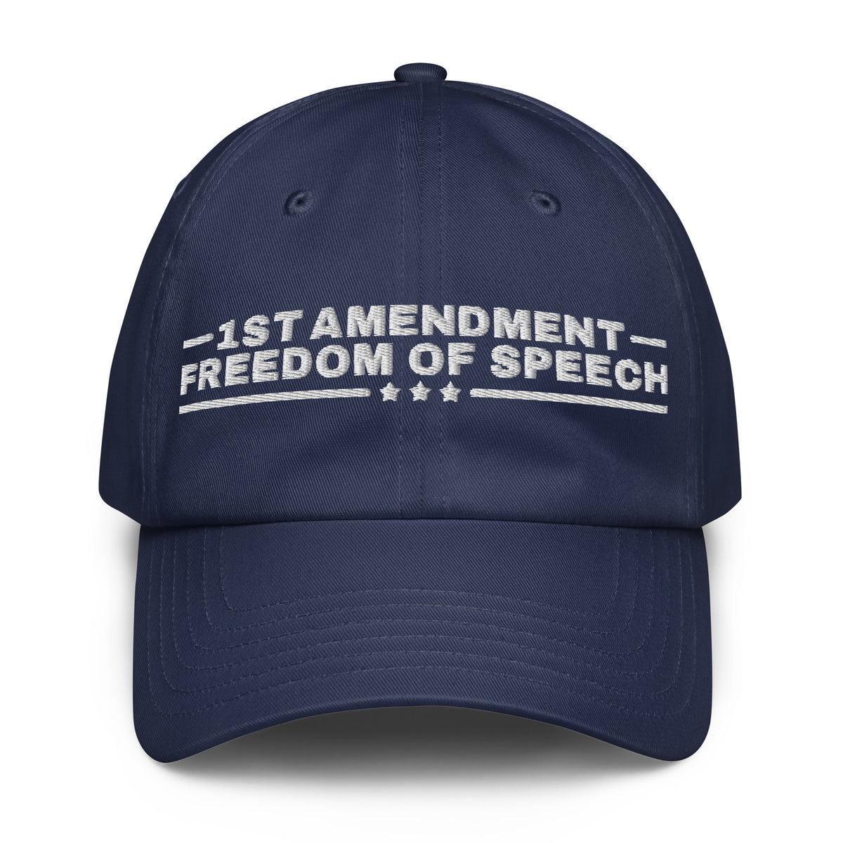 1st Amendment Freedom of Speech UA Dad Hat Navy front | True American