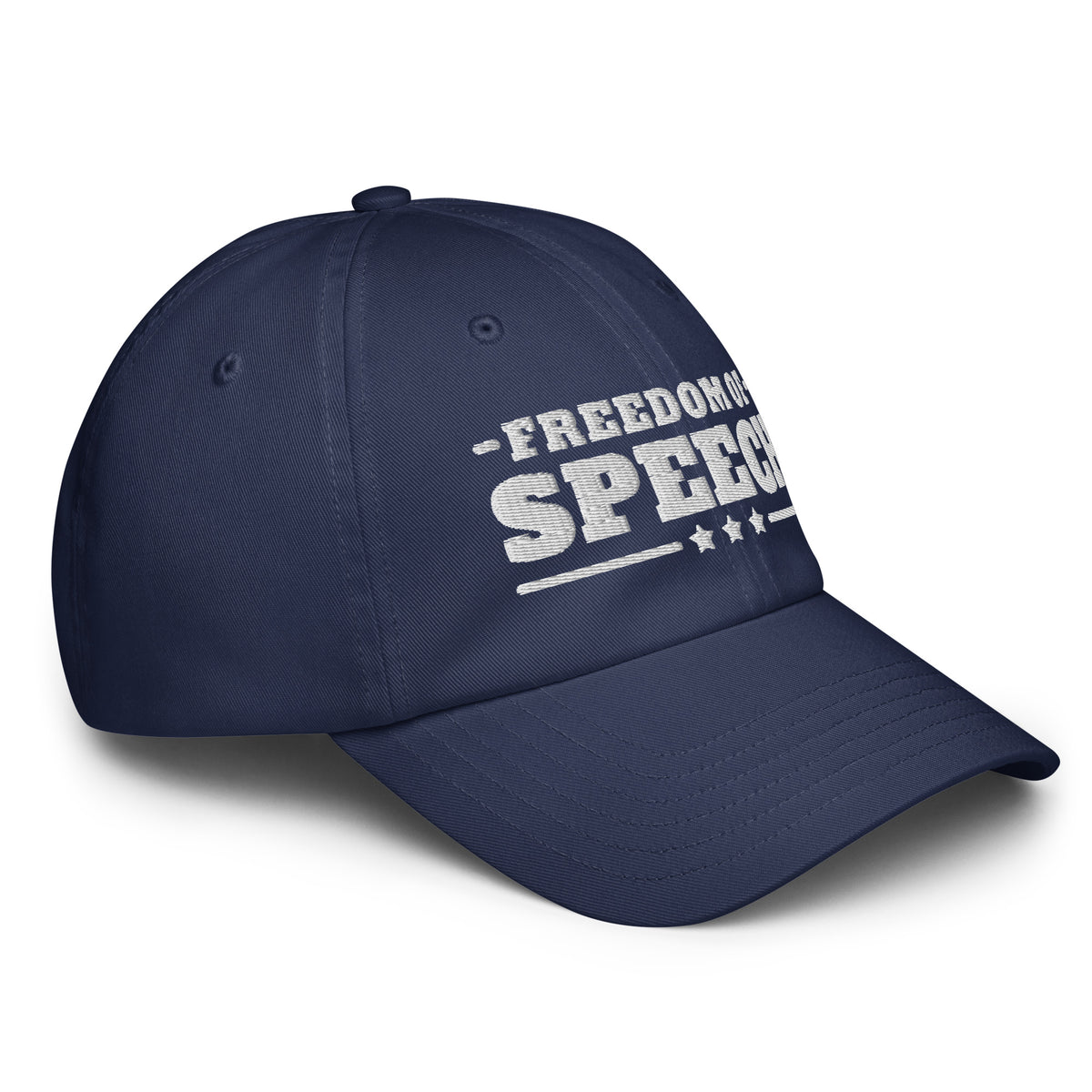 Freedom of Speech UA Dad Hat Navy right front | True American