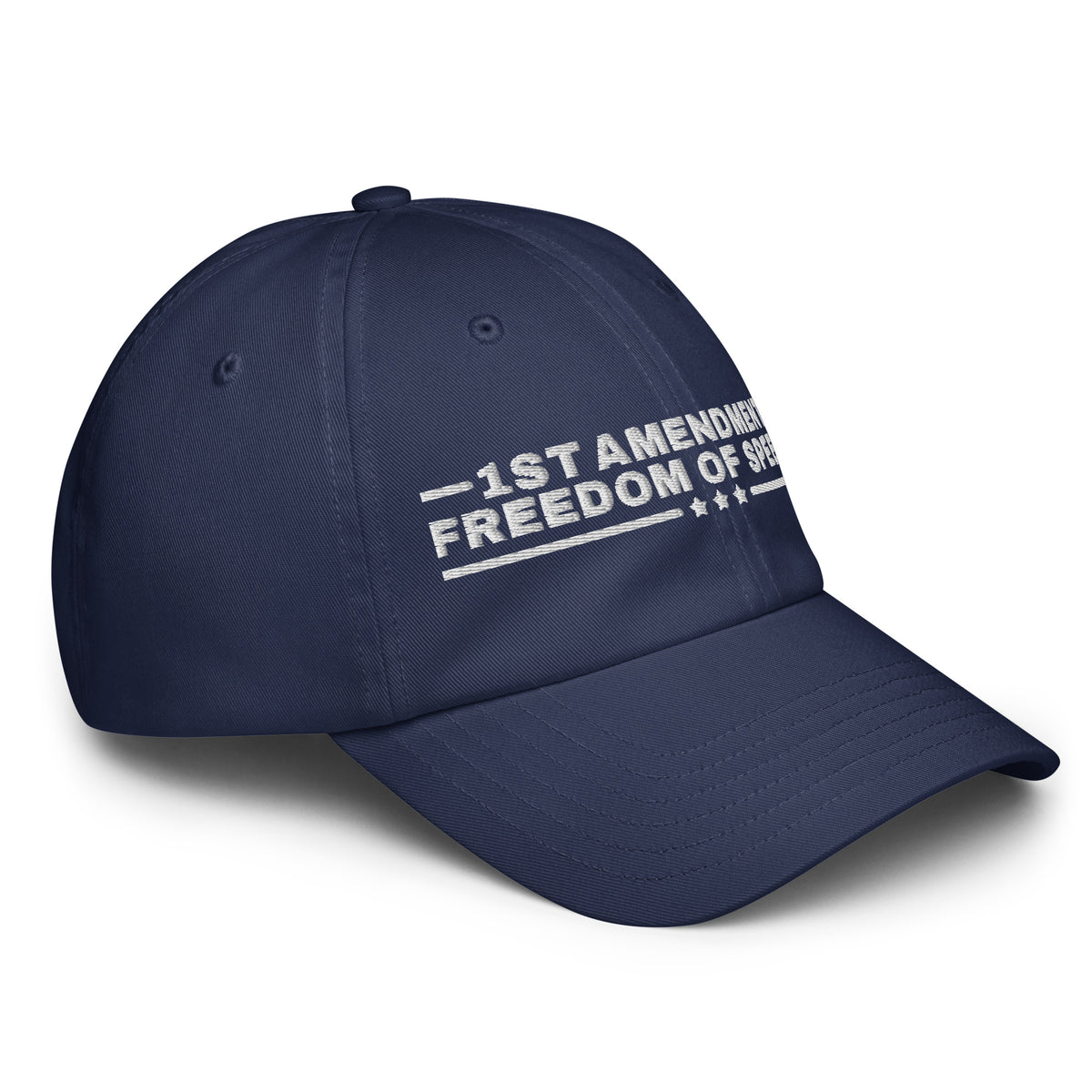 1st Amendment Freedom of Speech UA Dad Hat Navy right front | True American