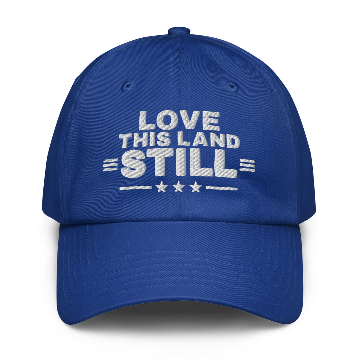 Love This Land Still UA Dad Hat Royal Blue front | True American