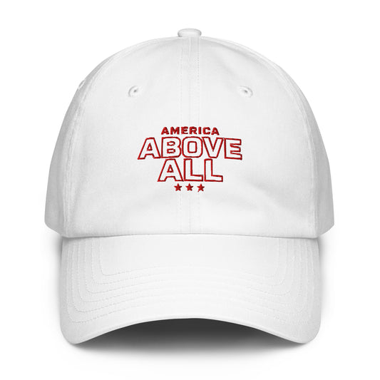 America Above All Baseball Cap, UA Dad Hat, White, front view
