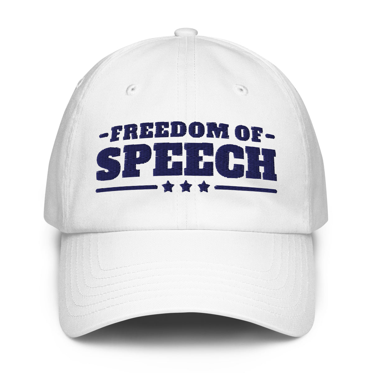 Freedom of Speech UA Dad Hat White front | True American
