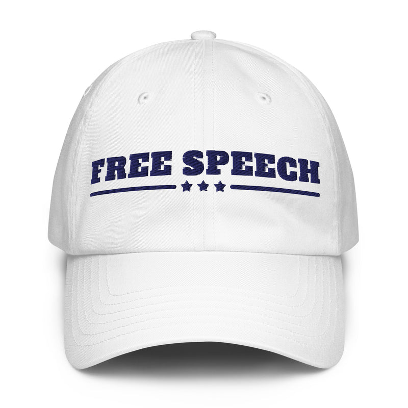 Free Speech UA Dad Hat White front | True American