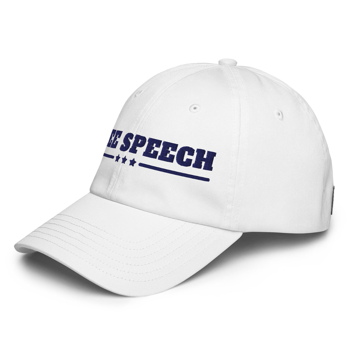 Free Speech UA Dad Hat White left front | True American