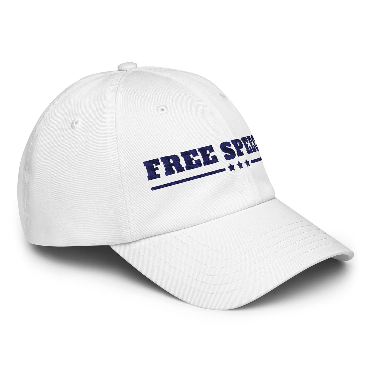 Free Speech UA Dad Hat White right front | True American