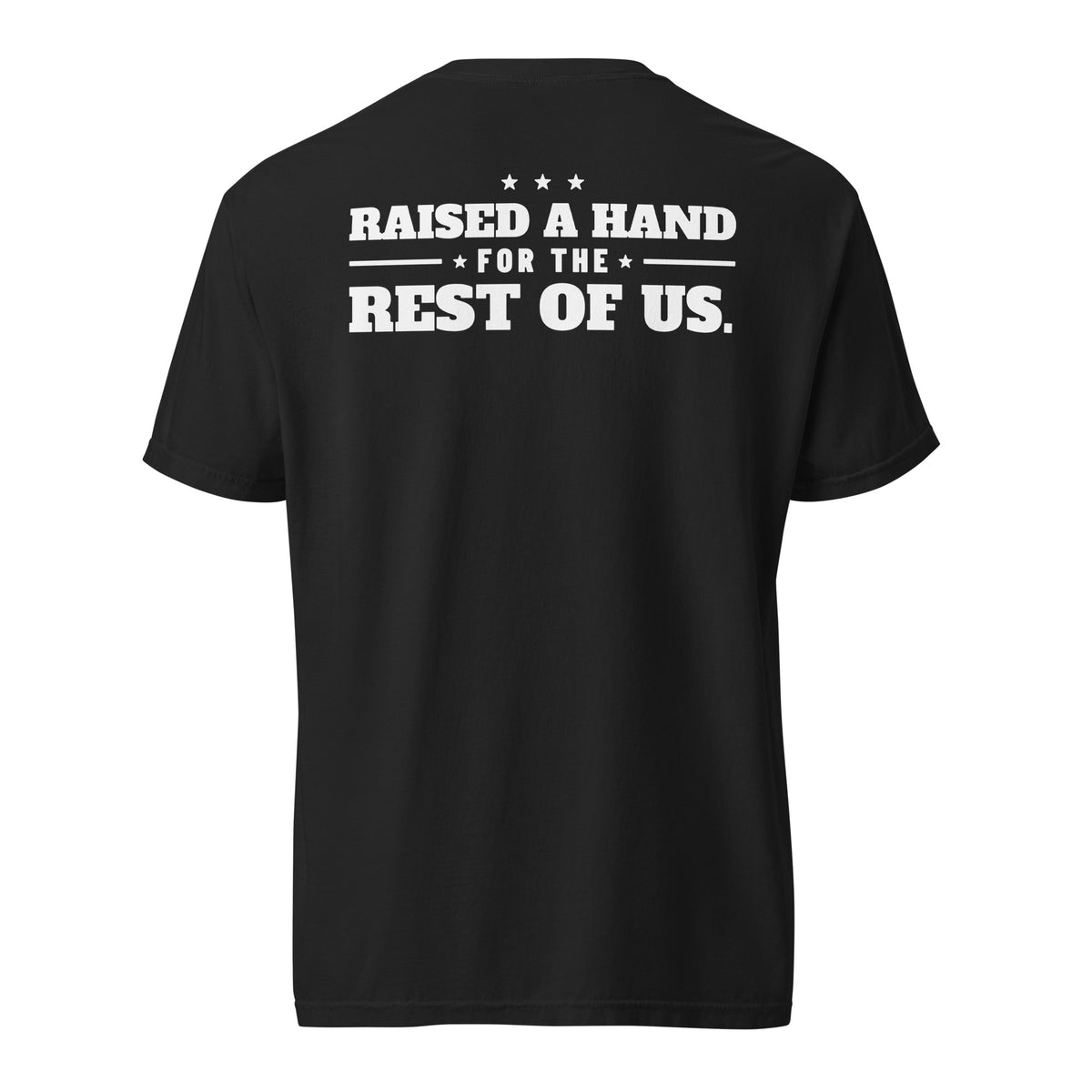 Raised a Hand Tee, Black, back | True American