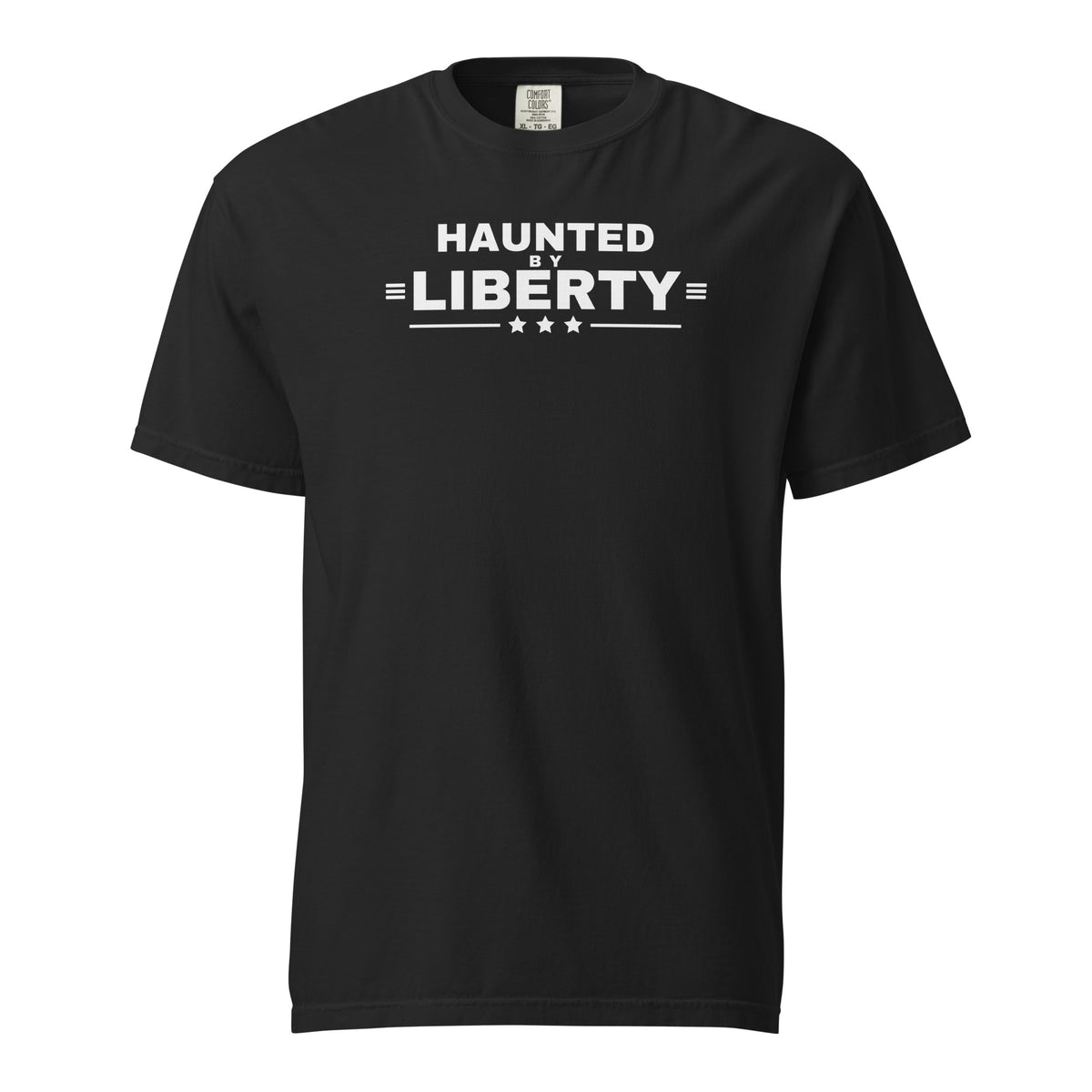 Haunted by Liberty Heavyweight Tee Black flat front | True American