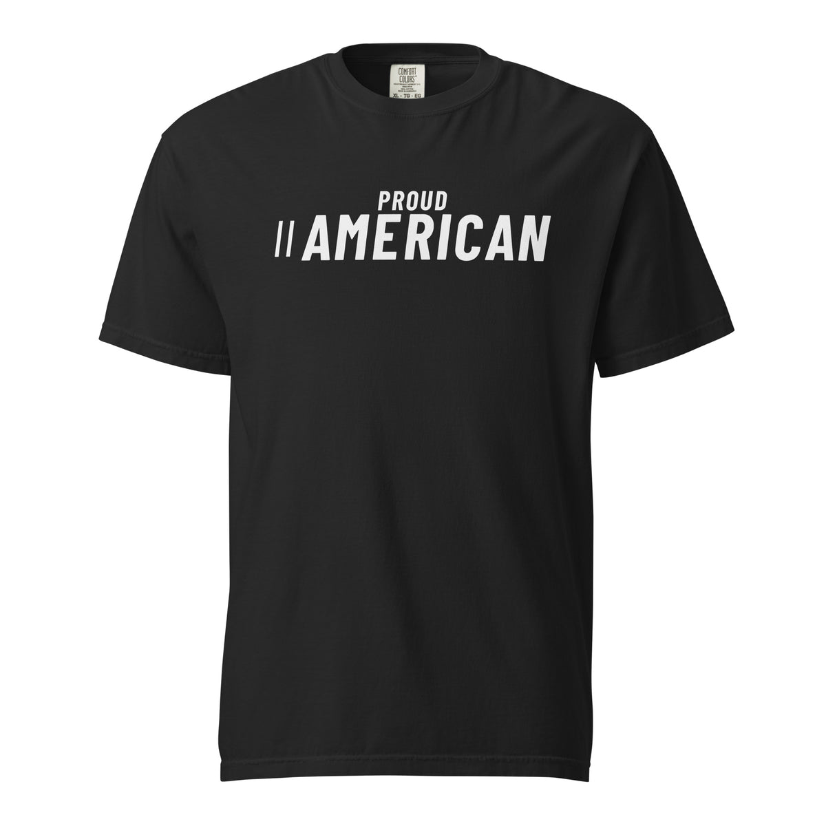 Proud American Sport Heavyweight Tee Black flat front | True American