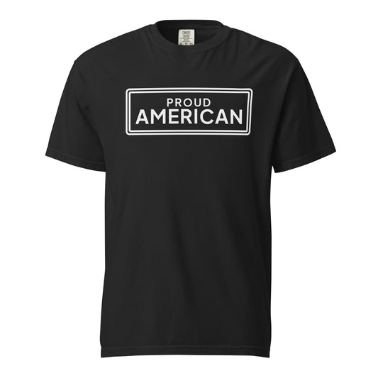 Proud American Framed Heavyweight Tee Black flat front | True American