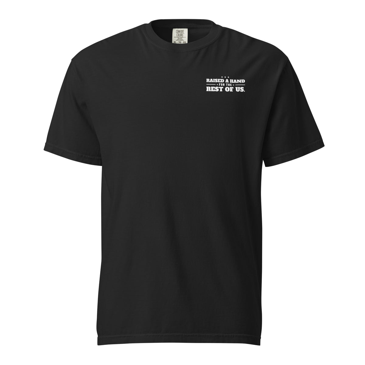 Raised a Hand Tee, Black, front | True American