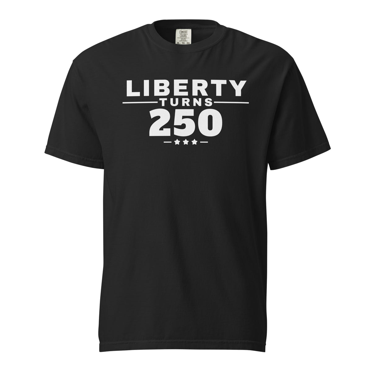 Liberty Turns 250 Heavyweight Tee, Black, front | True American