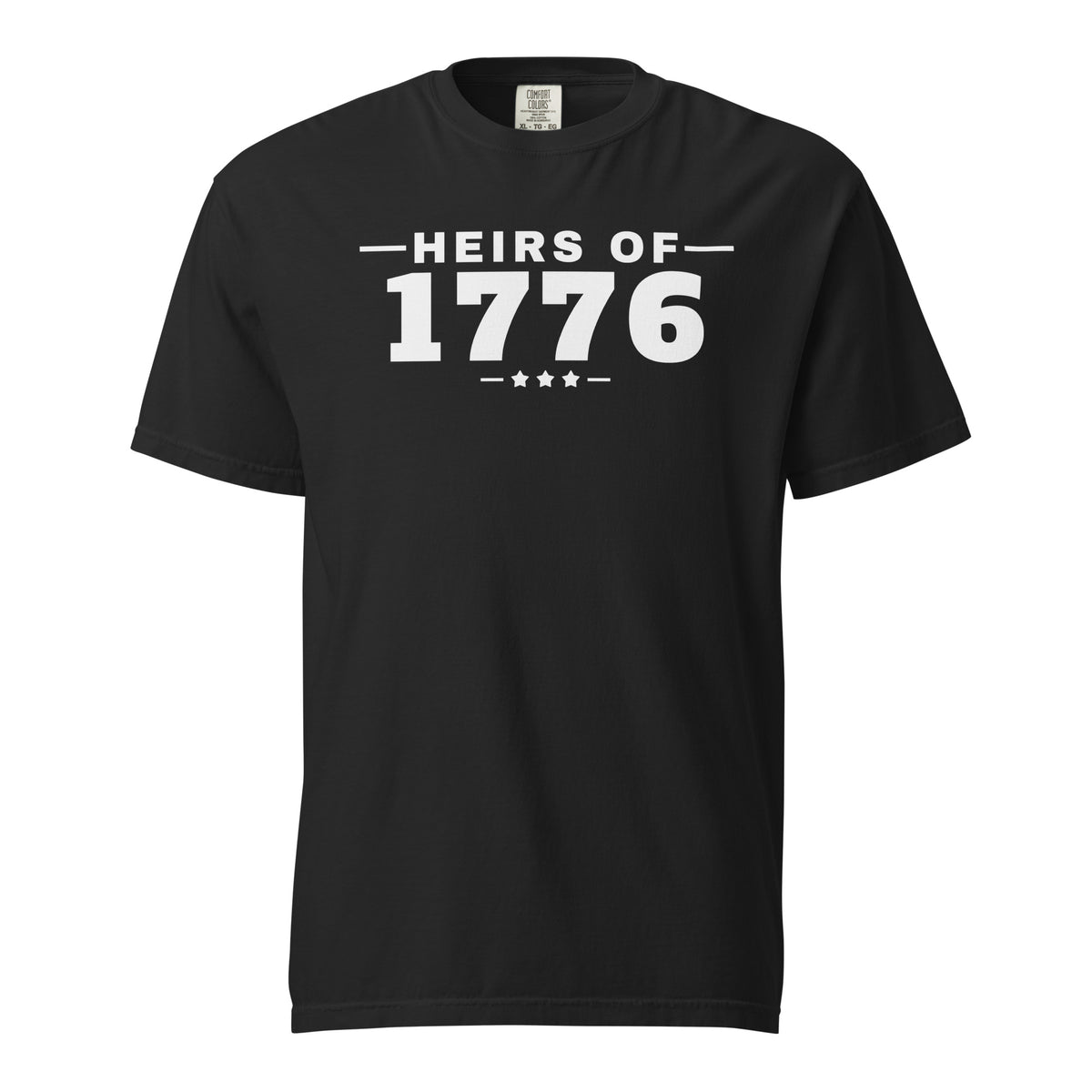 Heirs of 1776 Heavyweight Tee, Black, front | True American