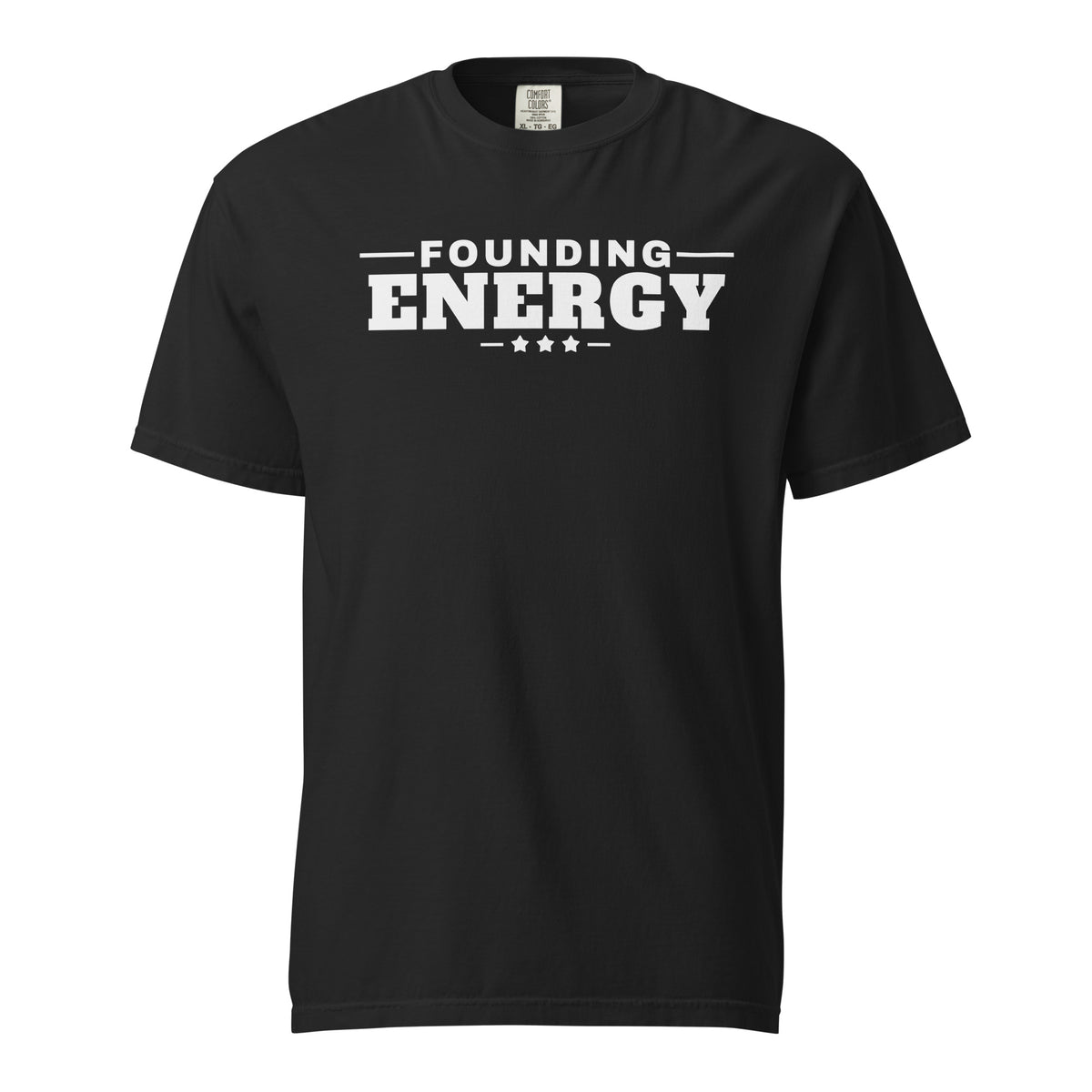 Founding Energy Heavyweight Tee, Black, front | True American