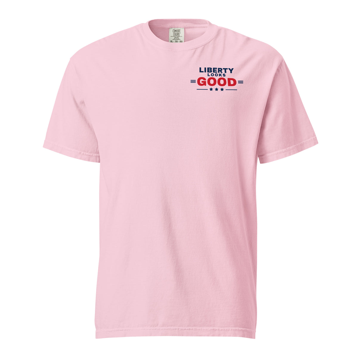 Liberty Looks Good Heavyweight Tee, Blossom, front | True American