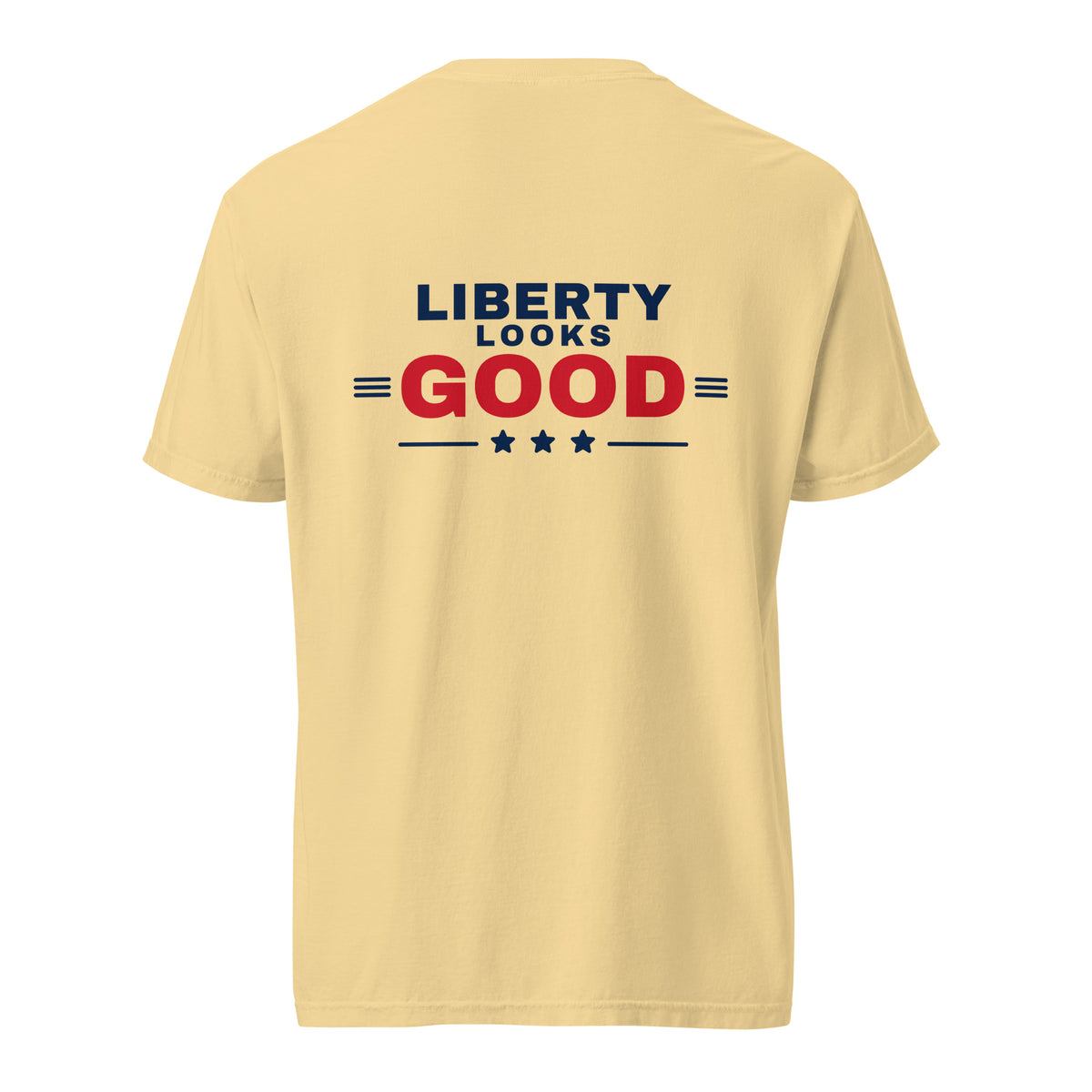 Liberty Looks Good Heavyweight Tee, Butter, back | True American