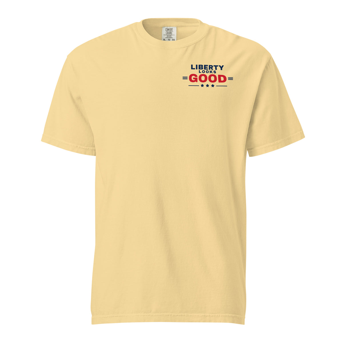 Liberty Looks Good Heavyweight Tee, Butter, front | True American