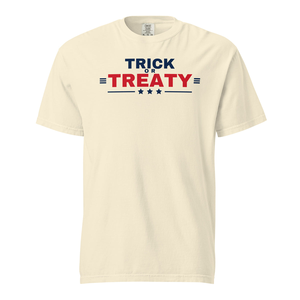 Trick or Treaty Heavyweight Tee Ivory flat front | True American