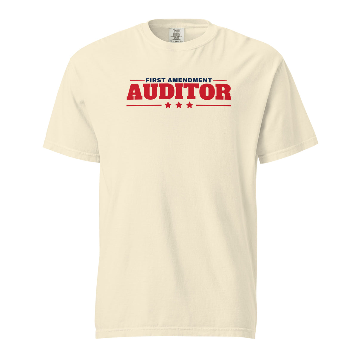 First Amendment Auditor Heavyweight Tee Ivory flat front | True American