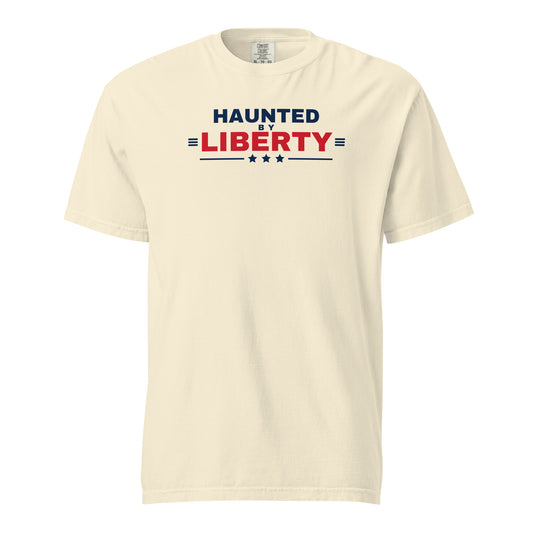Haunted by Liberty Heavyweight Tee Ivory flat front | True American
