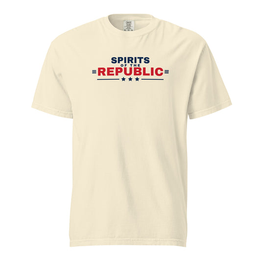 Spirits of the Republic Heavyweight Tee Ivory flat front | True American