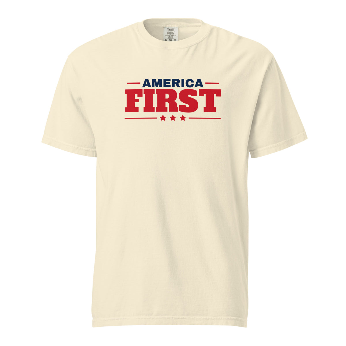 America First / Freedom First Tee Ivory flat front | True American