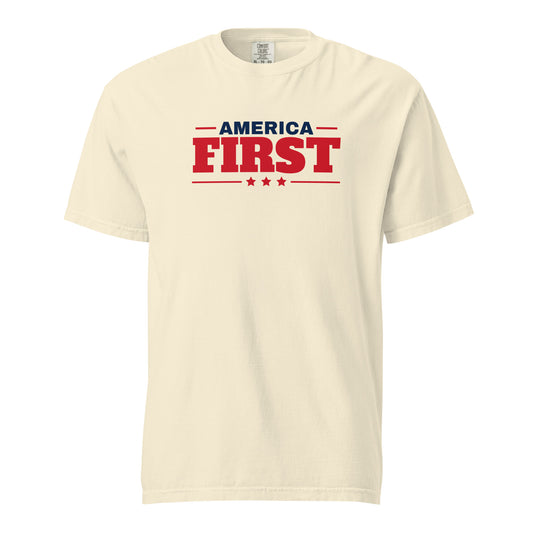 America First / Freedom First Tee Ivory flat front | True American