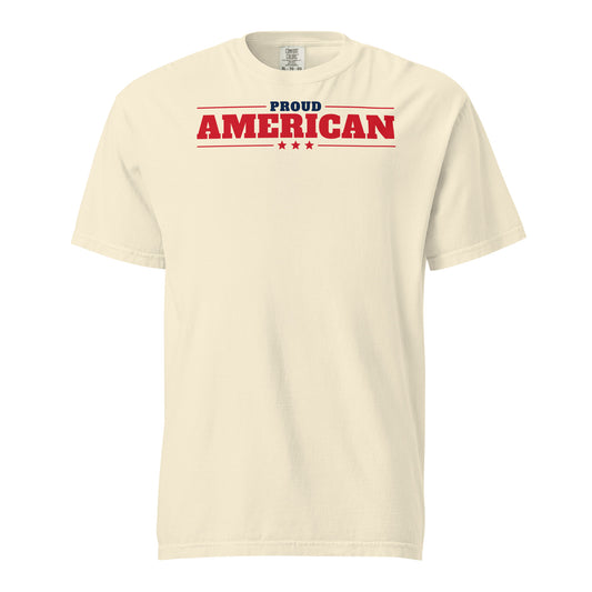 Proud American Heavyweight Tee - Light Ivory flat front | True American