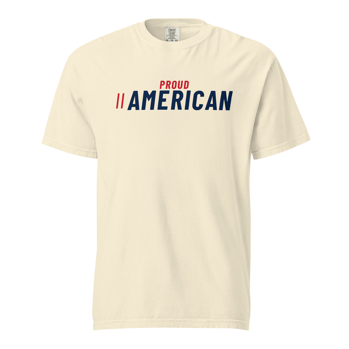 Proud American Sport Heavyweight Tee - Light Ivory flat front | True American